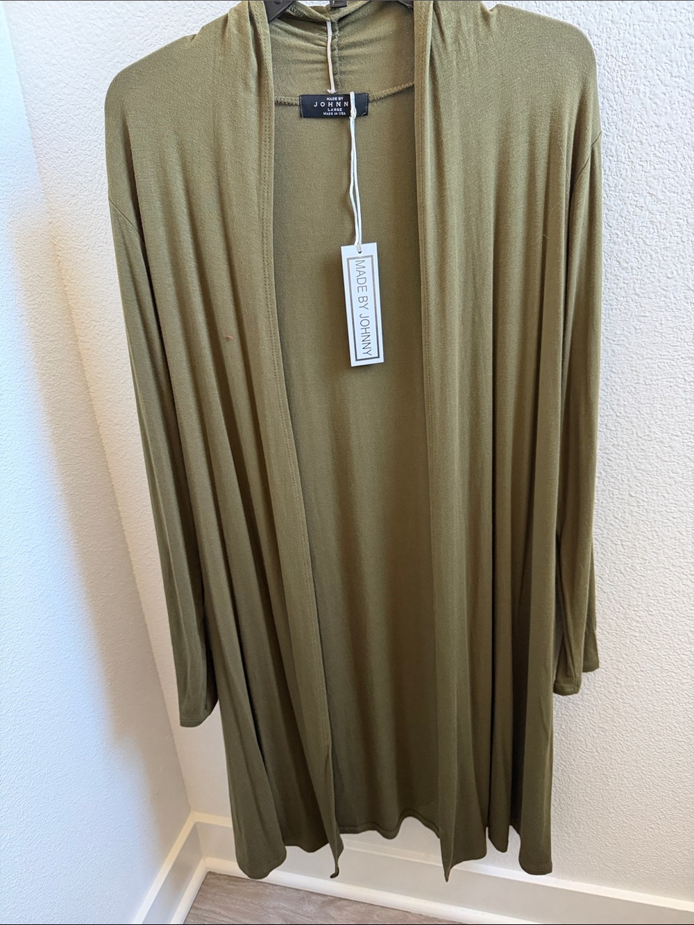 NWT Olive Green Open-Front Women's Cardigan Sweater.